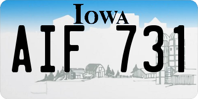 IA license plate AIF731