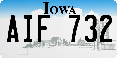 IA license plate AIF732