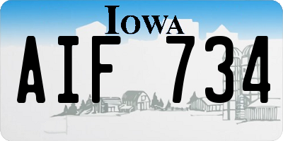 IA license plate AIF734