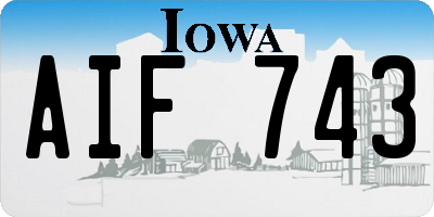 IA license plate AIF743