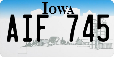 IA license plate AIF745