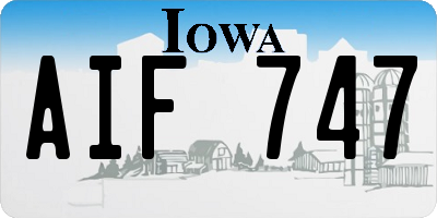 IA license plate AIF747