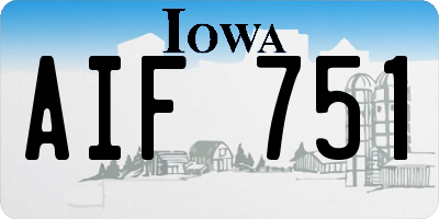 IA license plate AIF751