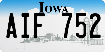 IA license plate AIF752