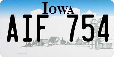 IA license plate AIF754