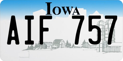 IA license plate AIF757