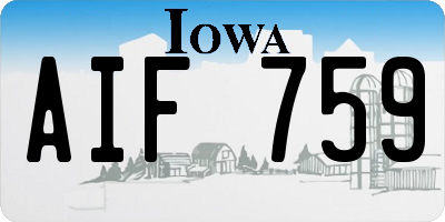 IA license plate AIF759