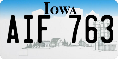 IA license plate AIF763