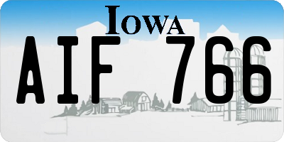 IA license plate AIF766