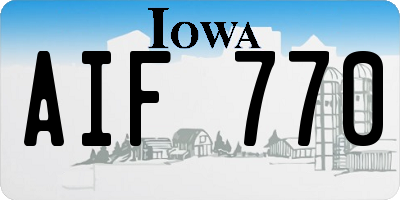 IA license plate AIF770