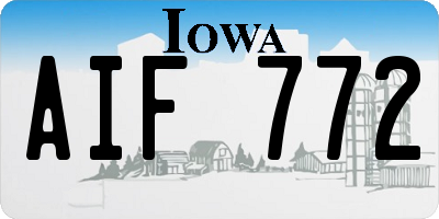 IA license plate AIF772