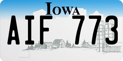 IA license plate AIF773