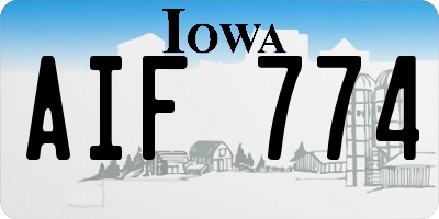 IA license plate AIF774