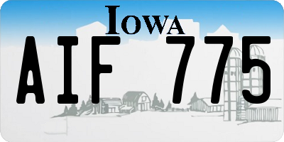 IA license plate AIF775