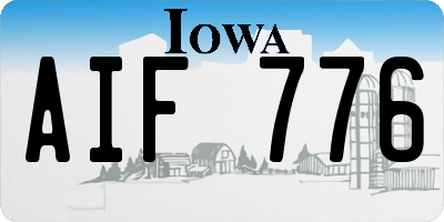 IA license plate AIF776