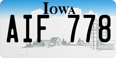 IA license plate AIF778