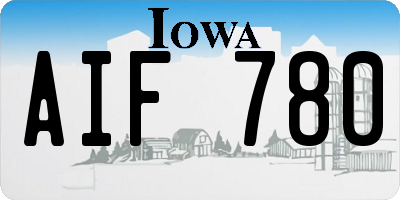IA license plate AIF780