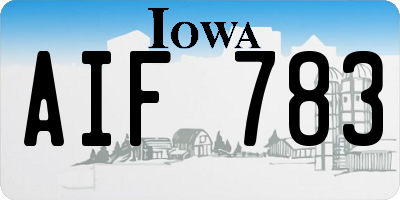 IA license plate AIF783