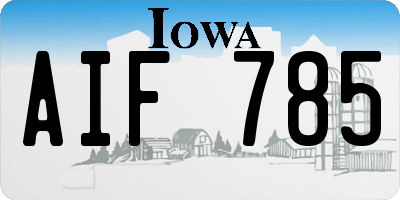 IA license plate AIF785