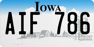 IA license plate AIF786