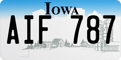 IA license plate AIF787