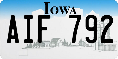 IA license plate AIF792
