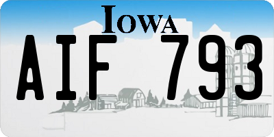 IA license plate AIF793