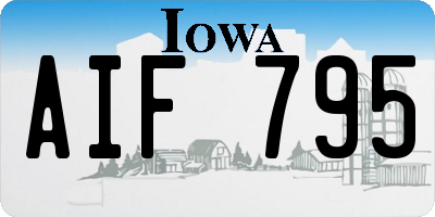 IA license plate AIF795