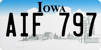 IA license plate AIF797