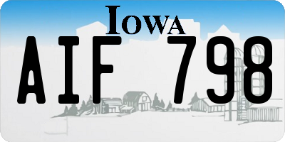 IA license plate AIF798