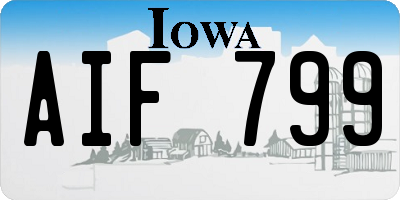 IA license plate AIF799