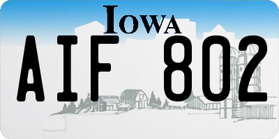 IA license plate AIF802