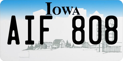 IA license plate AIF808