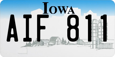 IA license plate AIF811