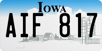 IA license plate AIF817