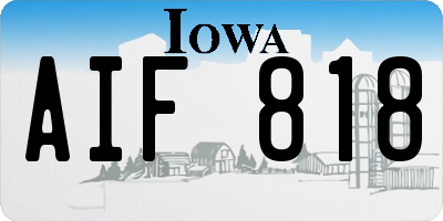 IA license plate AIF818