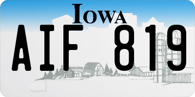 IA license plate AIF819