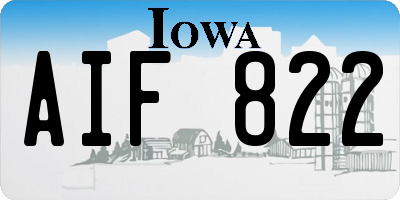 IA license plate AIF822