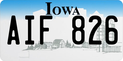 IA license plate AIF826