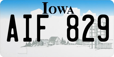 IA license plate AIF829
