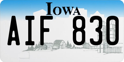 IA license plate AIF830