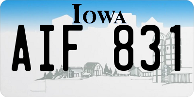 IA license plate AIF831