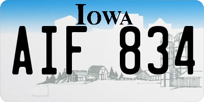 IA license plate AIF834