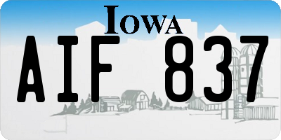 IA license plate AIF837