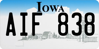 IA license plate AIF838