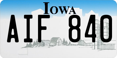 IA license plate AIF840