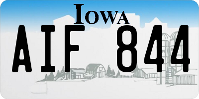 IA license plate AIF844