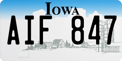 IA license plate AIF847