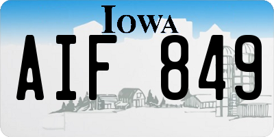 IA license plate AIF849