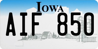 IA license plate AIF850